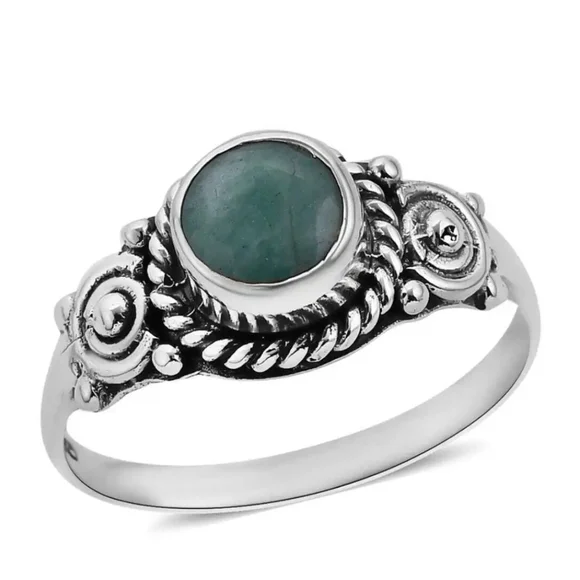 Bali Legacy Emerald Solitaire Ring Sterling Silver Size 8! - Picture 3 of 8